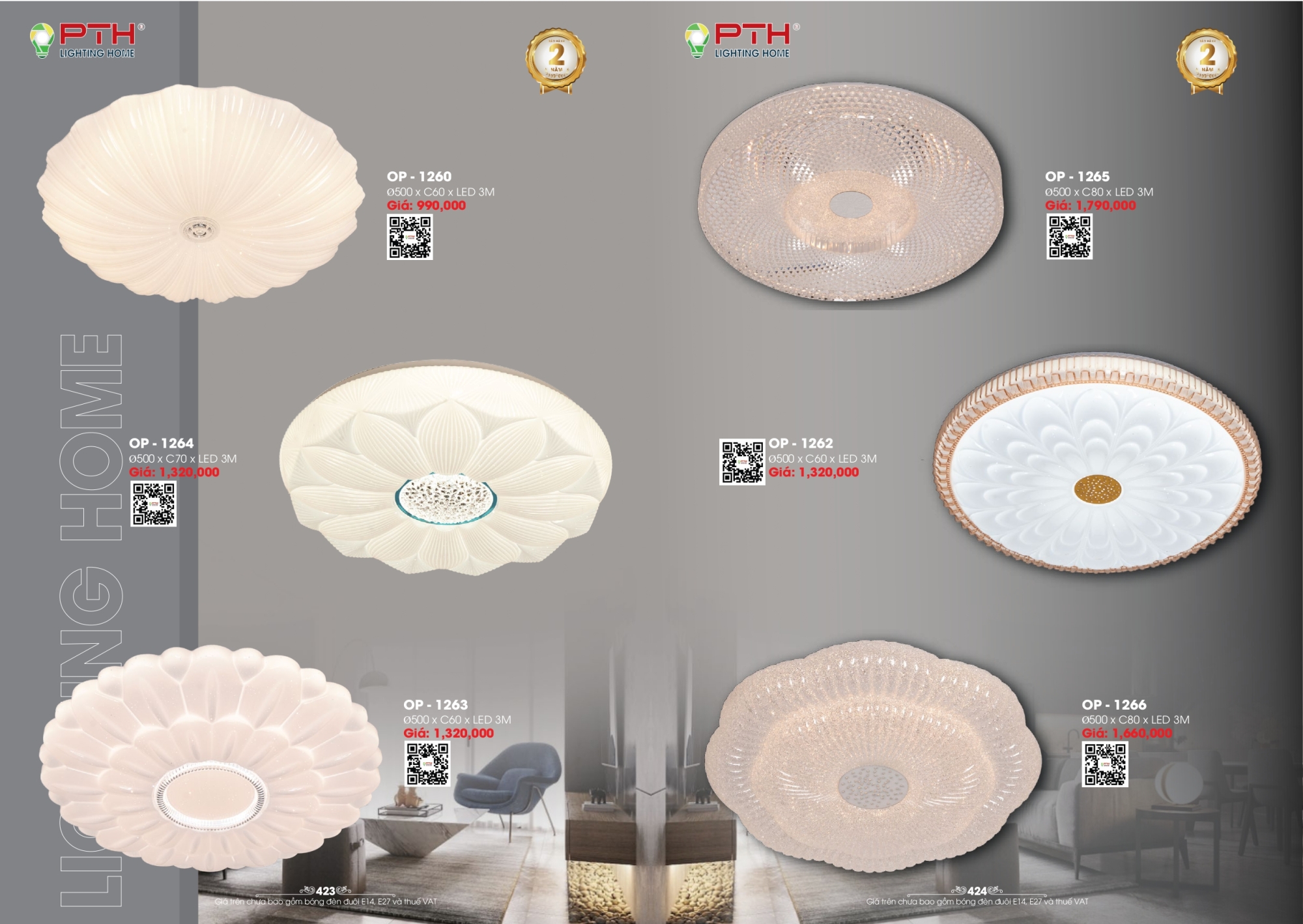 Bảng giá đèn trang trí PTH Lighting Home 2026
